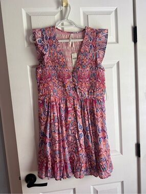 Anthropologie Peregrine Paisley-Print Ruffle Mini Dress